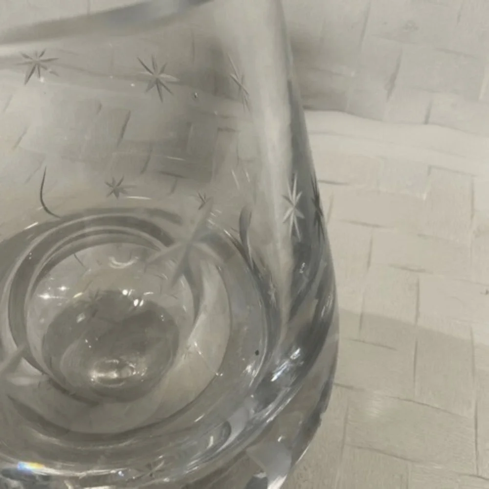 Etched MCM‎ Moon & Stars Atomic Art Glass Bubble Vase/Paperweight Poland 5